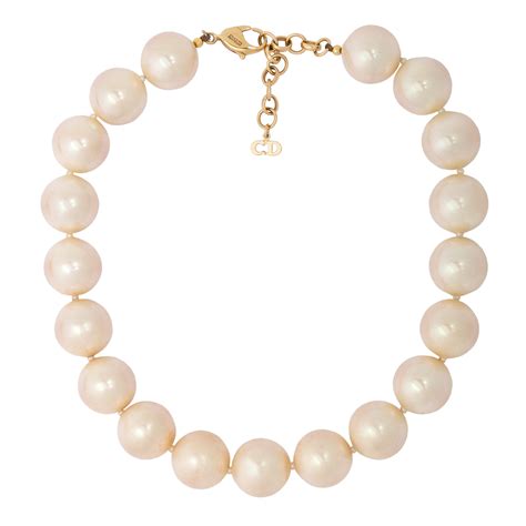 christian dior necklace pearl